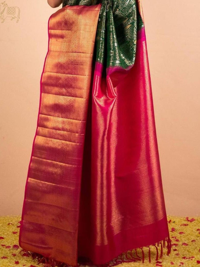 Semi Silk Kanjeevaram Elegant Design Saree