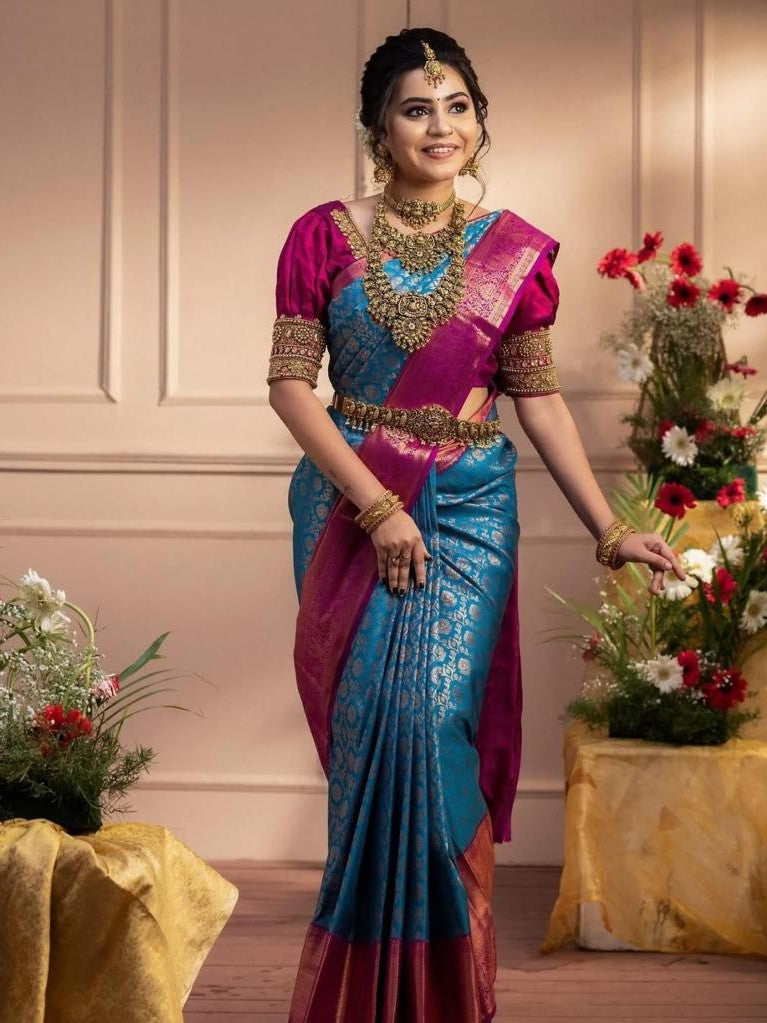Semi Silk Kanjeevaram Elegant Design Saree