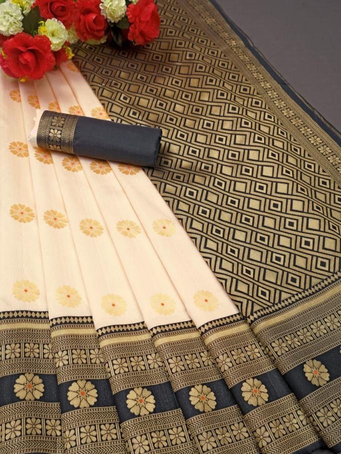 Semi Silk Kanjeevaram Elegant Design Saree