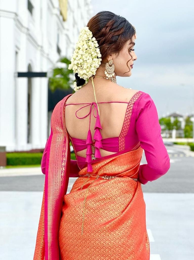 Semi Silk Kanjeevaram Elegant Design Saree