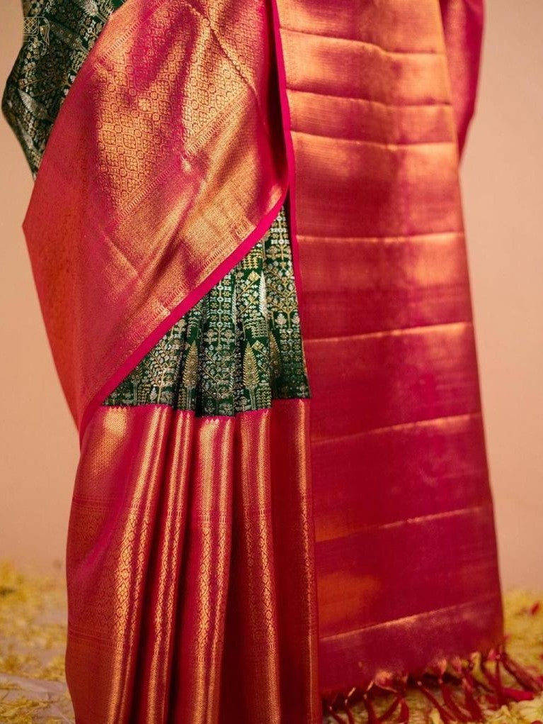 Semi Silk Kanjeevaram Elegant Design Saree