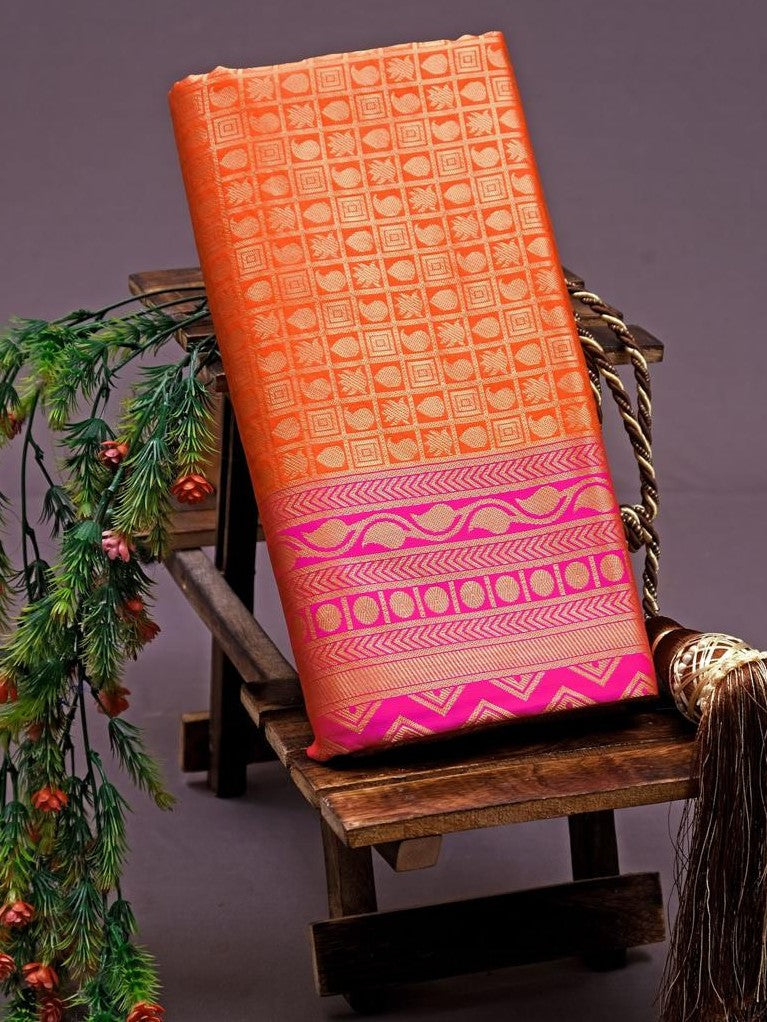 Semi Silk Kanjeevaram Elegant Design Saree
