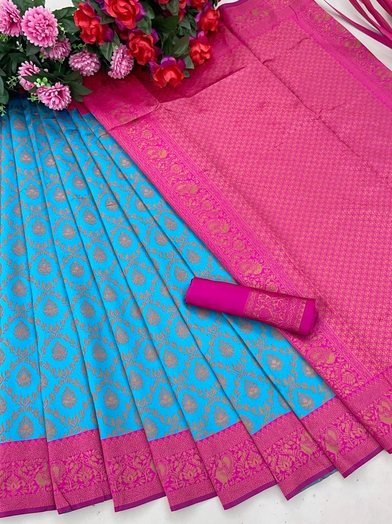 Semi Silk Kanjeevaram Elegant Design Saree