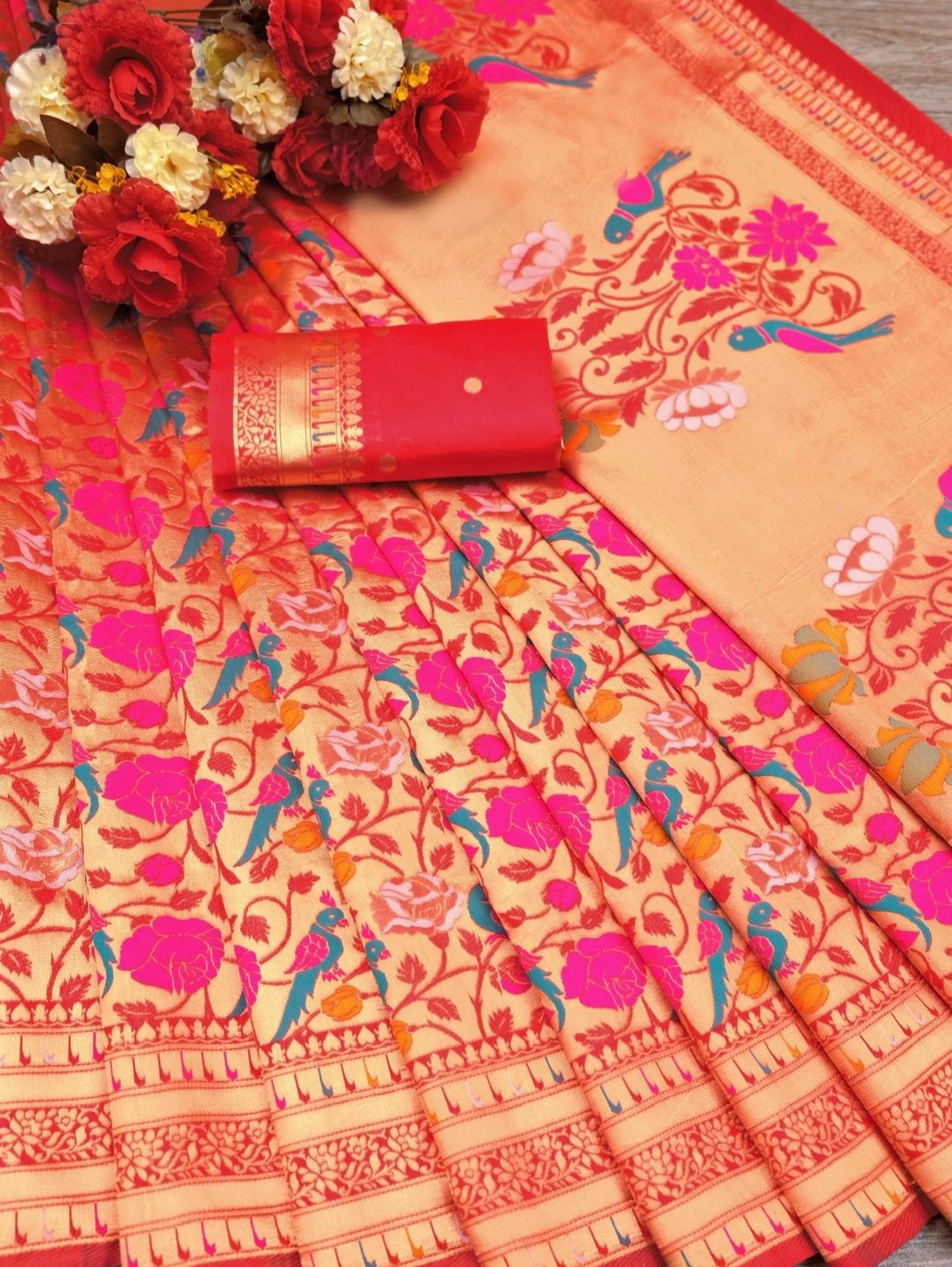 Semi Silk Kanjeevaram Elegant Design Saree