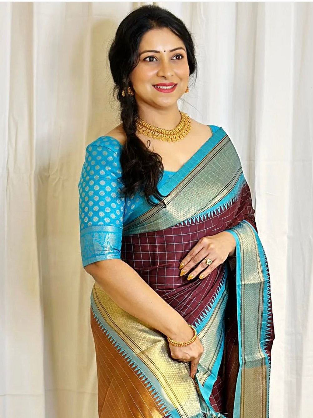 Semi Silk Kanjeevaram Elegant Design Saree