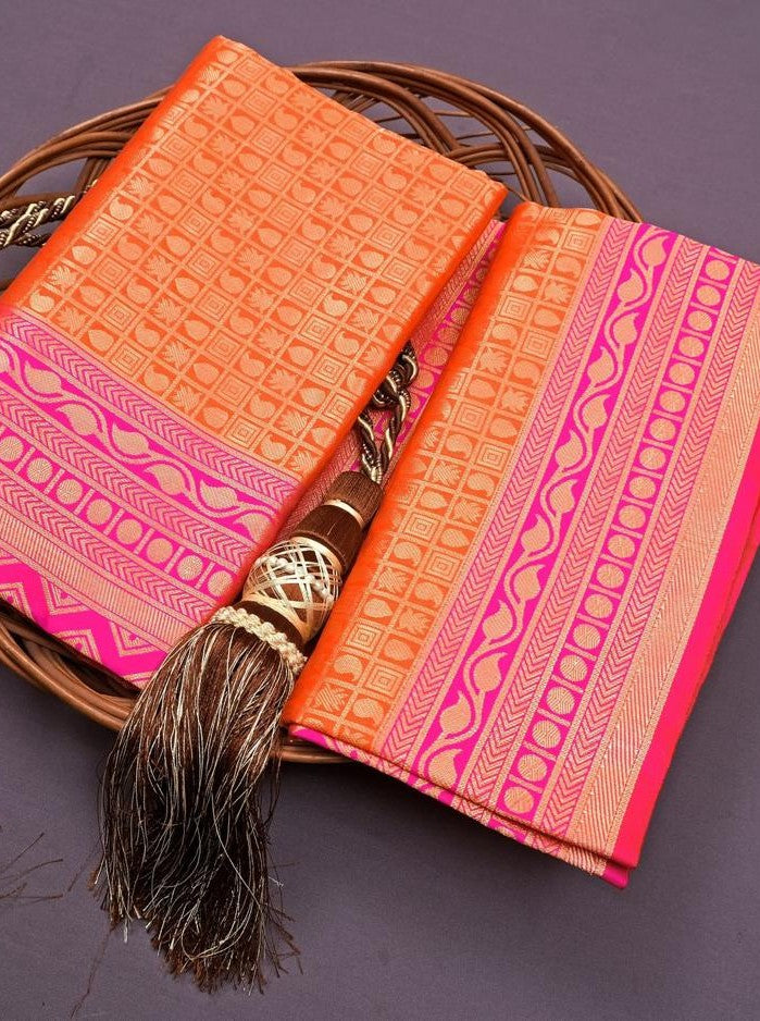 Semi Silk Kanjeevaram Elegant Design Saree