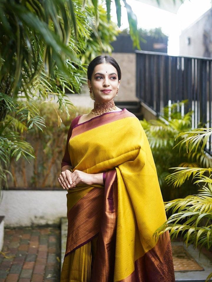 Semi Silk Kanjeevaram Elegant Design Saree