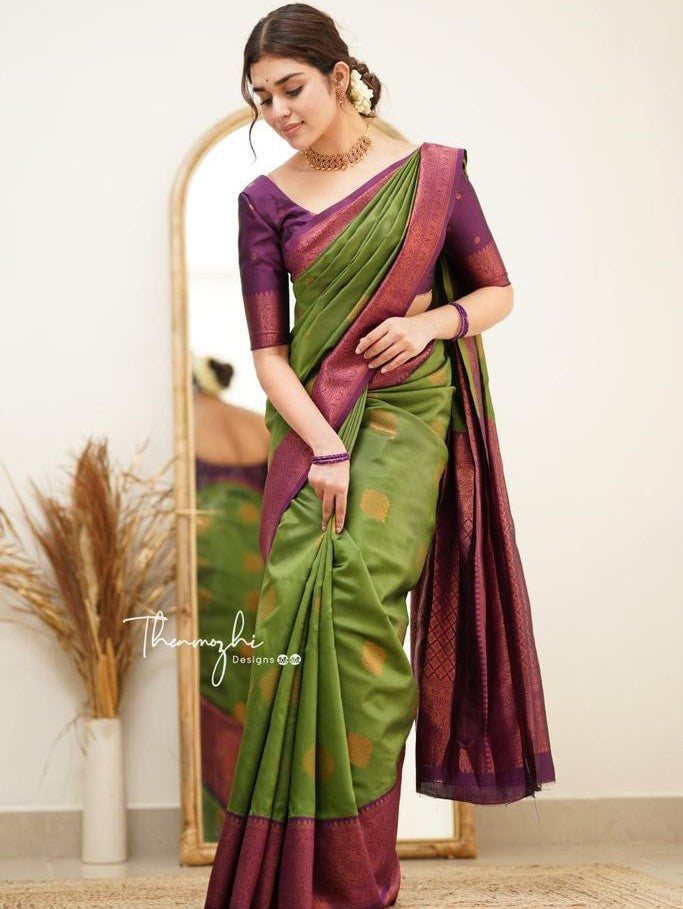 Semi Silk Kanjeevaram Elegant Design Saree