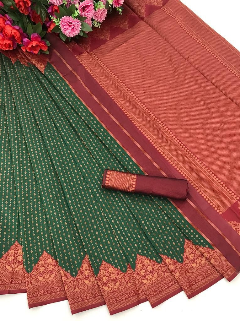 Semi Silk Kanjeevaram Elegant Design Saree