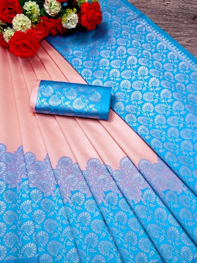 Semi Silk Kanjeevaram Elegant Design Saree