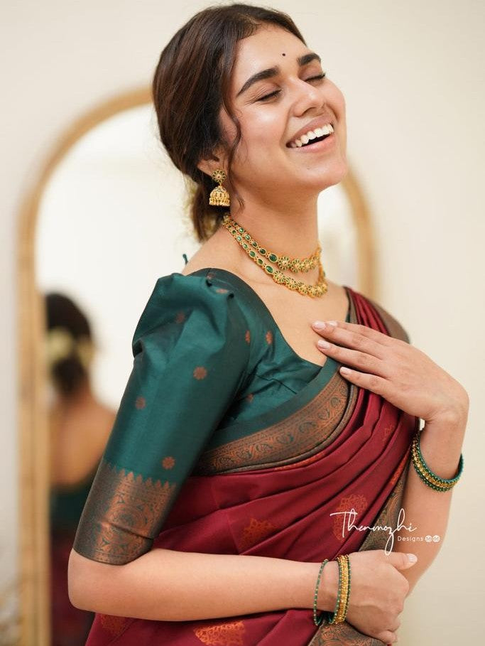 Semi Silk Kanjeevaram Elegant Design Saree
