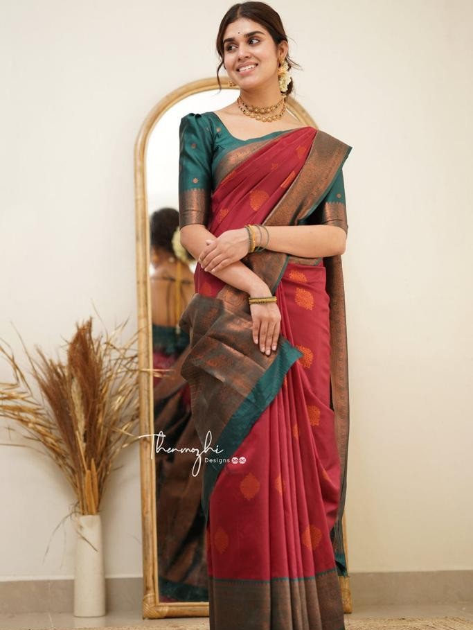 Semi Silk Kanjeevaram Elegant Design Saree