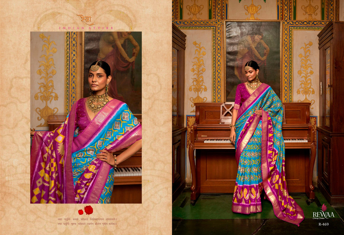 Soft Silk Patola Saree Contrast Blouse and Pallu