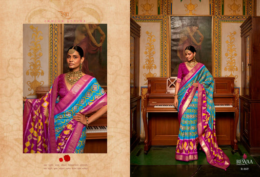 Soft Silk Patola Saree Contrast Blouse and Pallu