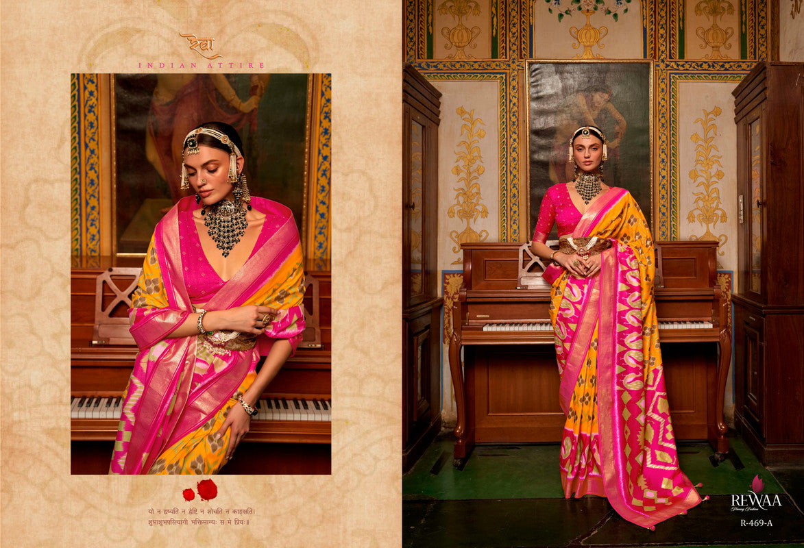 Soft Silk Patola Saree Contrast Blouse and Pallu