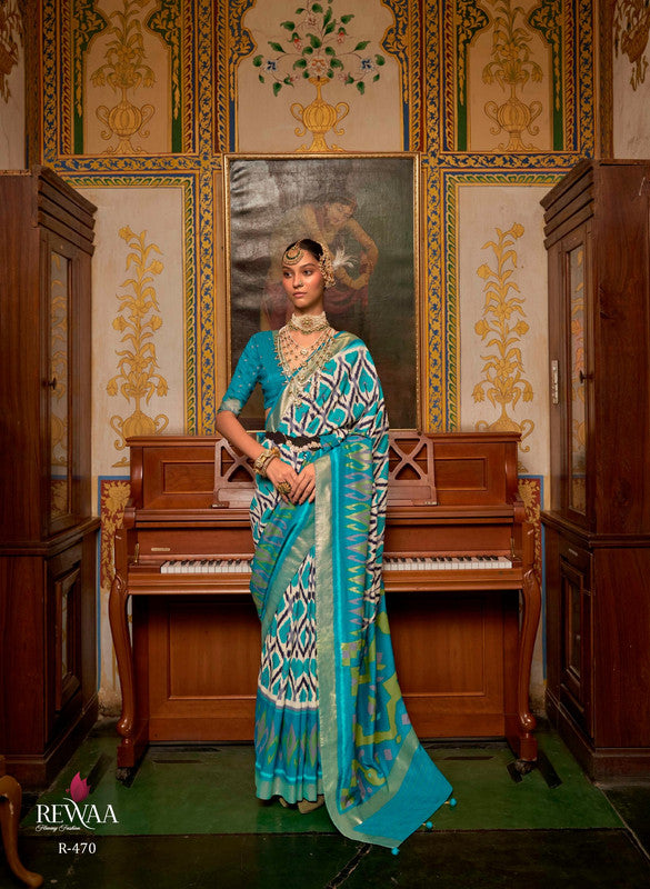 Soft Silk Patola Saree Contrast Blouse and Pallu