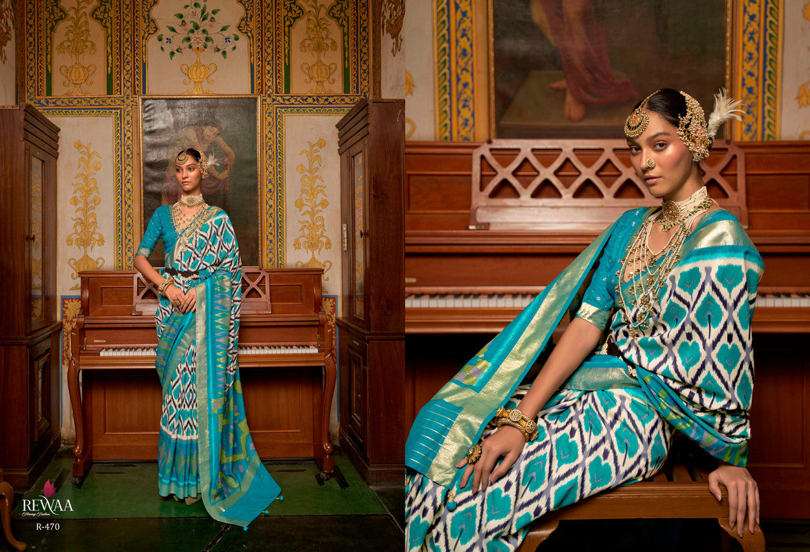 Soft Silk Patola Saree Contrast Blouse and Pallu