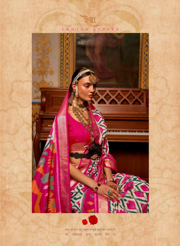 Soft Silk Patola Saree Contrast Blouse and Pallu