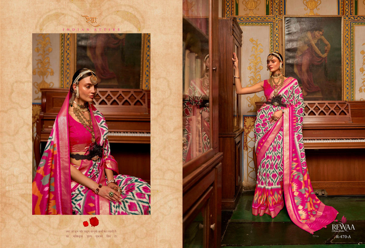 Soft Silk Patola Saree Contrast Blouse and Pallu