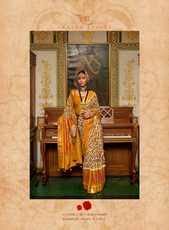 Soft Silk Patola Saree Contrast Blouse and Pallu