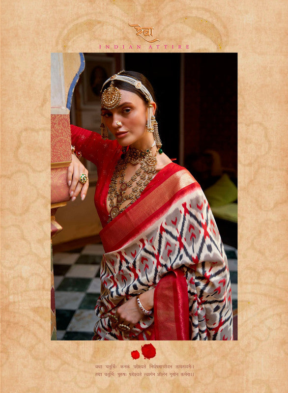 Soft Silk Patola Saree Contrast Blouse and Pallu