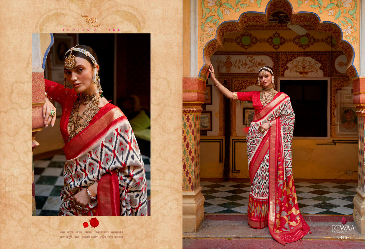 Soft Silk Patola Saree Contrast Blouse and Pallu