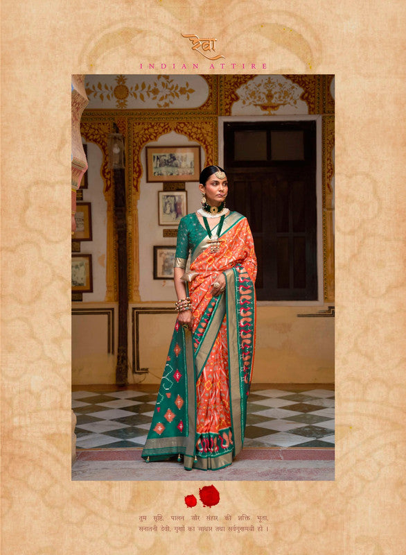 Soft Silk Patola Saree Contrast Blouse and Pallu